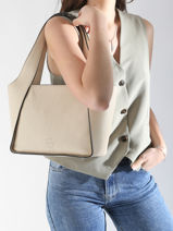 Sac Port paule M Foudre Cuir Etrier Beige foudre EFOD107M-vue-porte